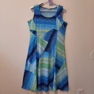 TanJay sleeveless dress Size 12 Never Worn blue and green
